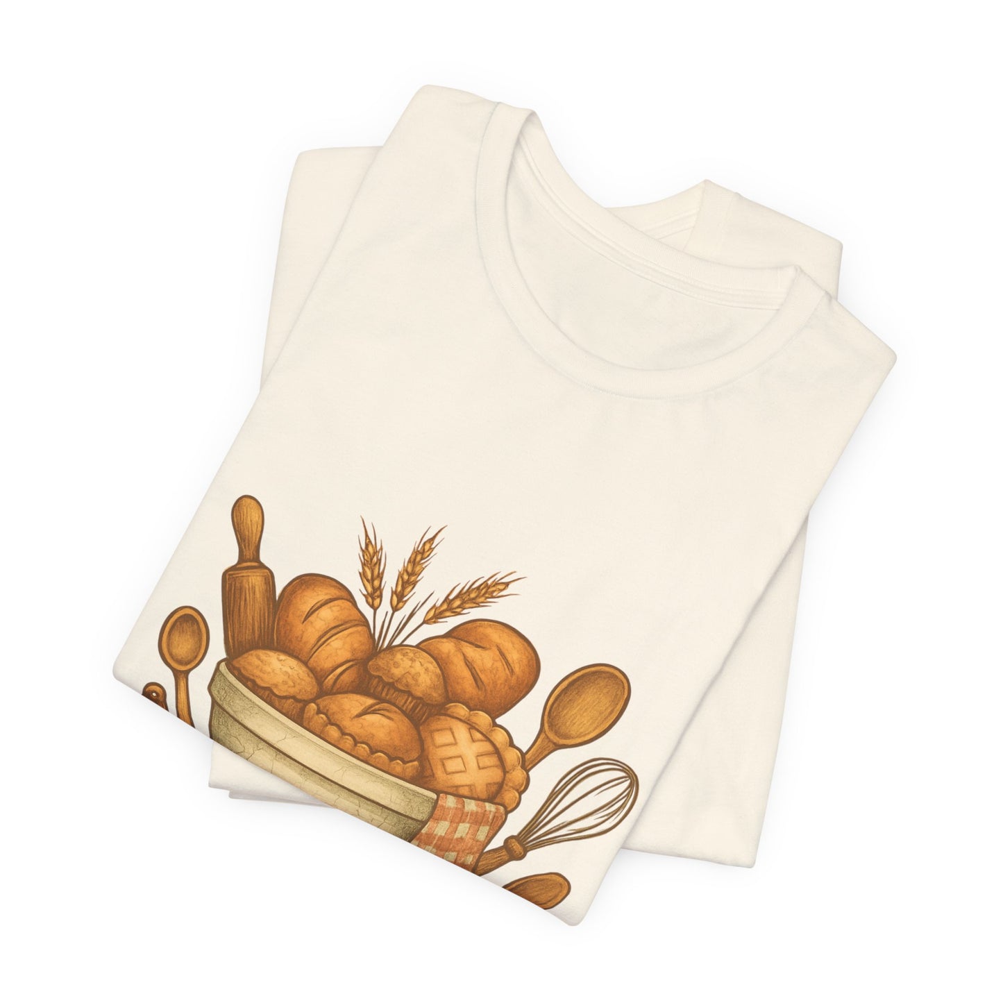 Made with Love Baking T-Shirt — Rustic Kitchen Bread Graphic Tee