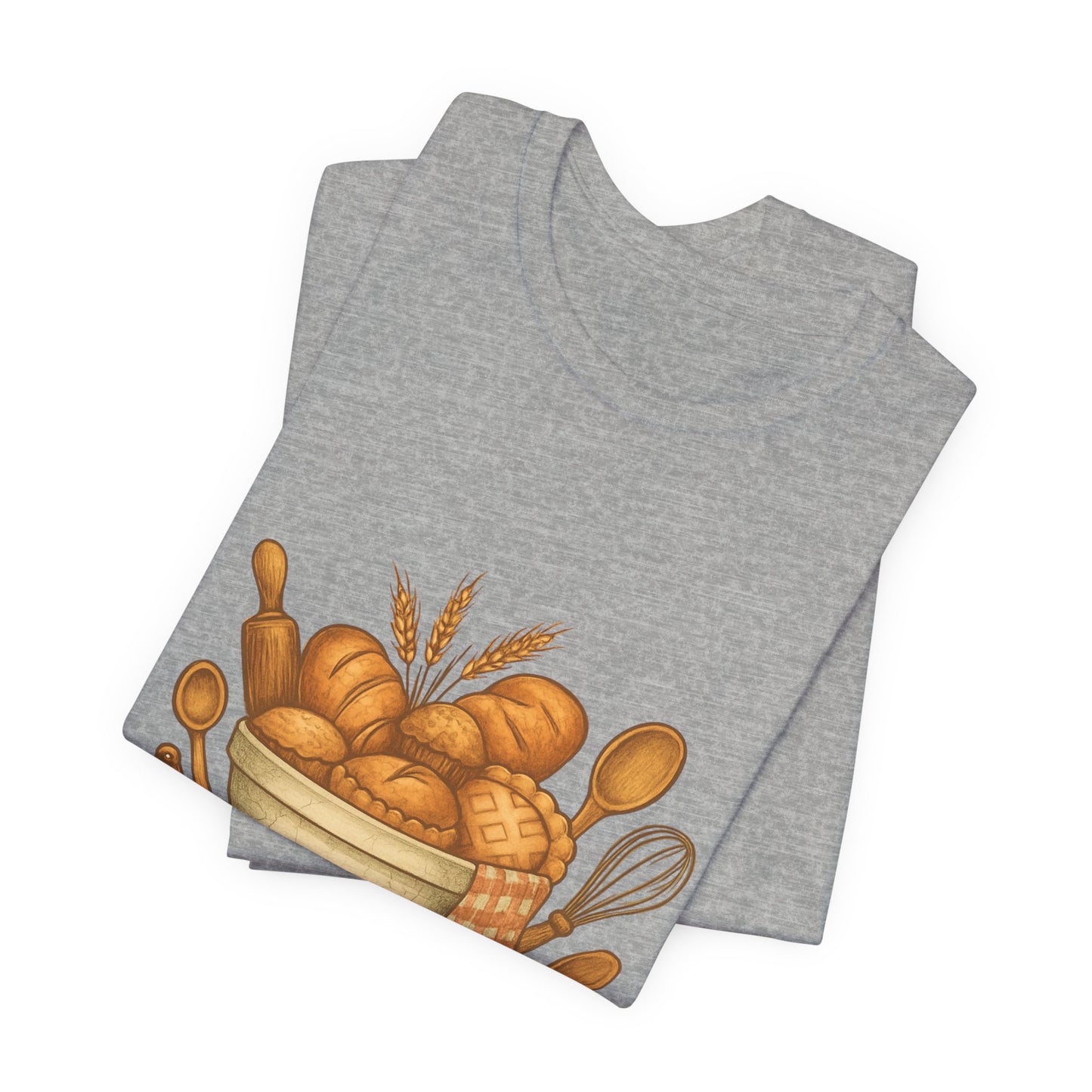 Made with Love Baking T-Shirt — Rustic Kitchen Bread Graphic Tee