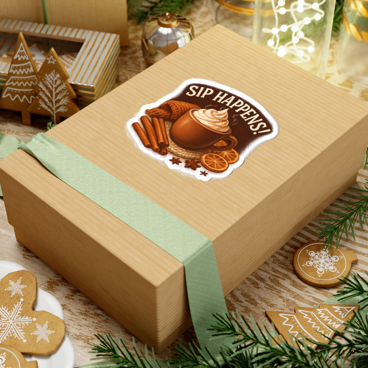 Sip Happens Coffee Stickers - Cozy Drink Inspired Kiss-Cut Stickers