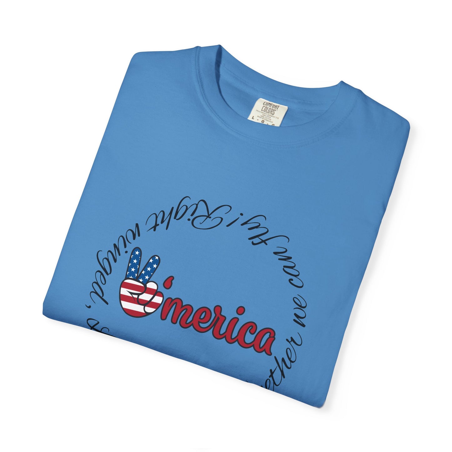 'Merica Patriotic T-Shirt — "Hand Raised" Statue of Liberty Graphic