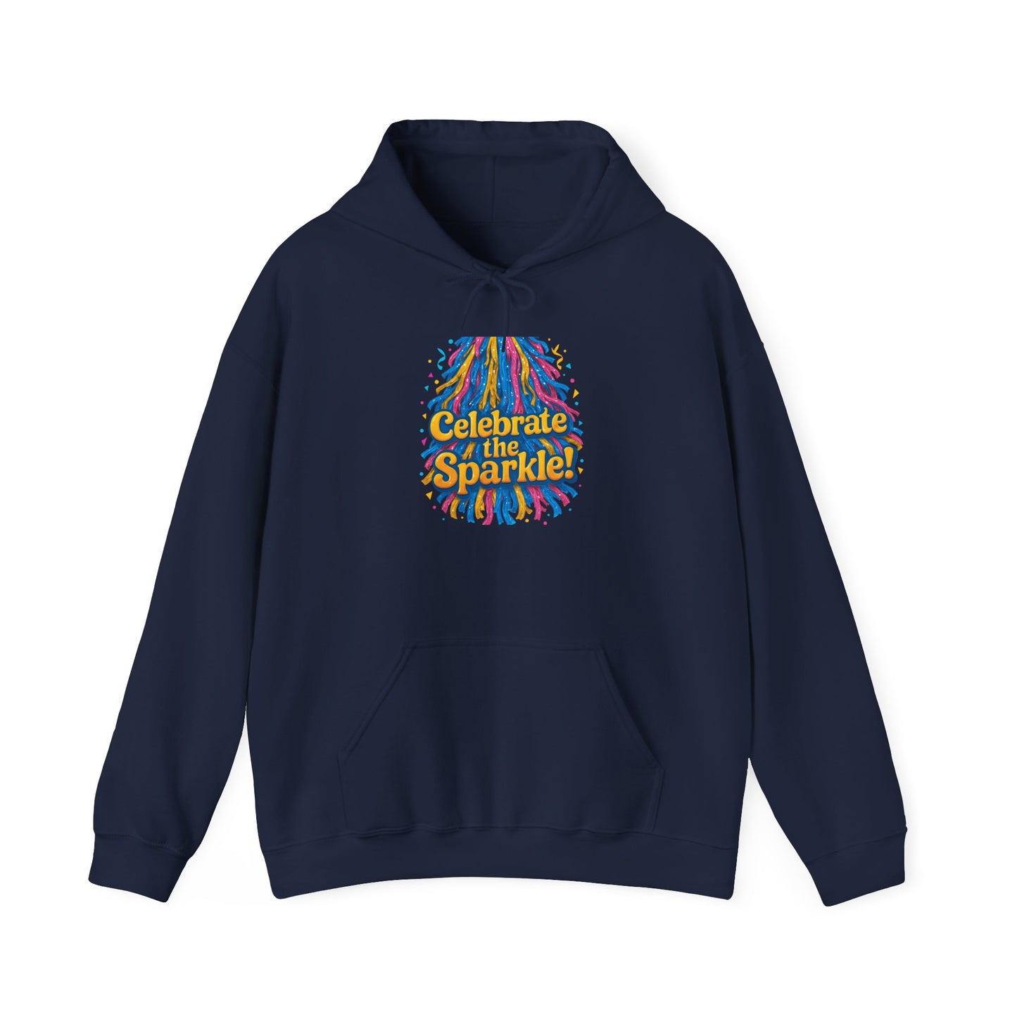 Celebrate the Sparkle Hoodie — Colorful Confetti Graphic Pullover