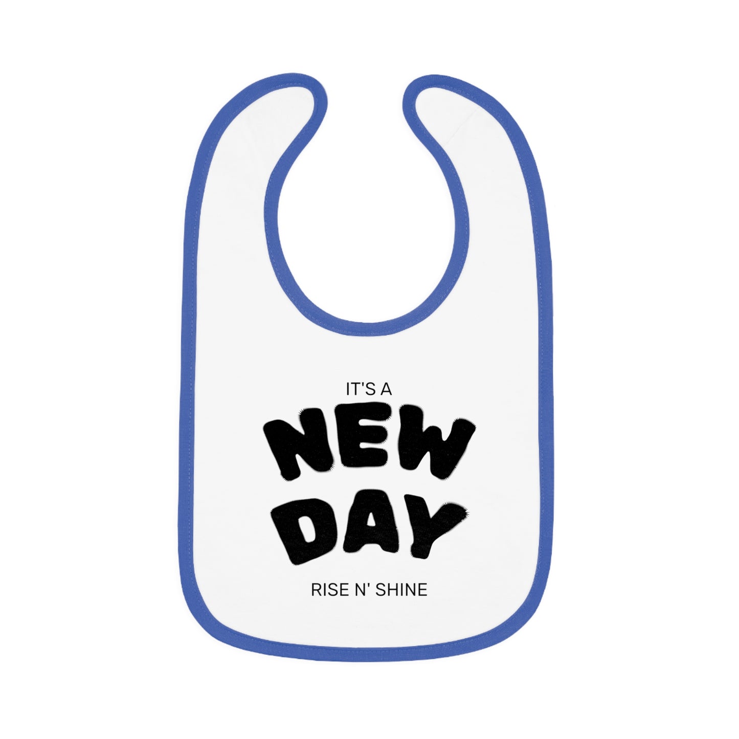 New Day Baby Bib - Contrast Trim, Cute Gift for Infants
