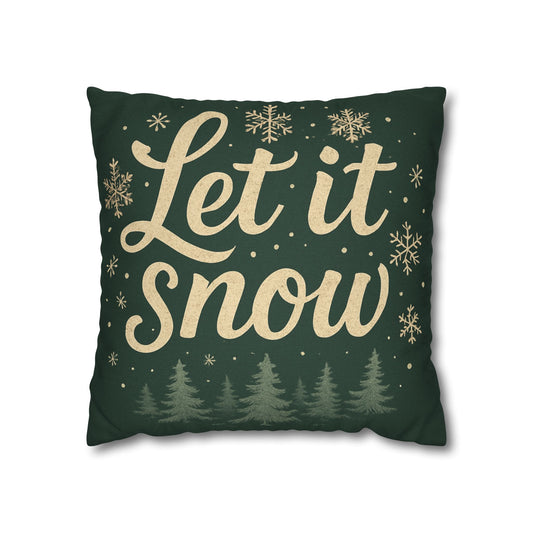 Holiday 'Let it Snow' Pillowcase - Cozy Decorative Cushion for Winter Decor