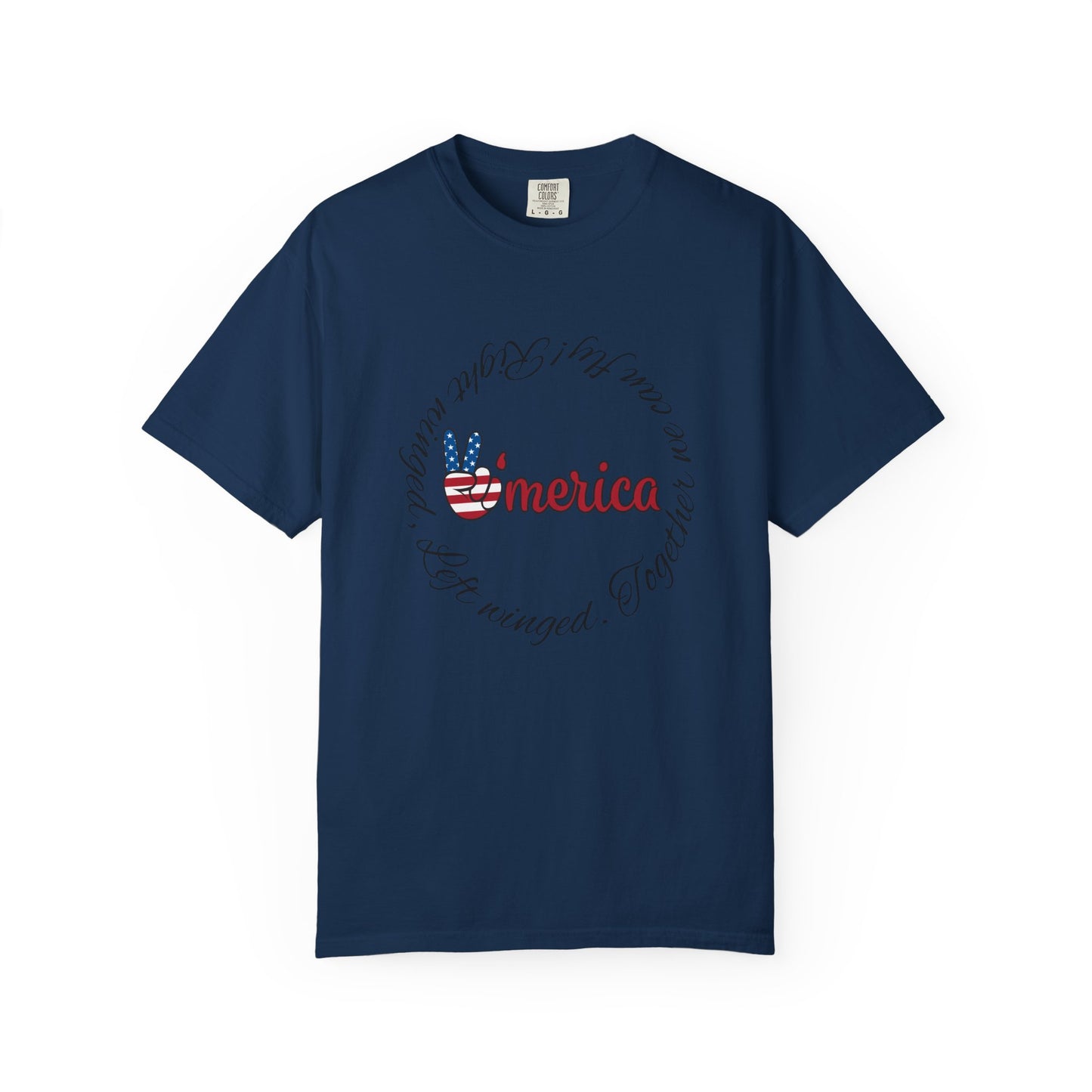 'Merica Patriotic T-Shirt — "Hand Raised" Statue of Liberty Graphic