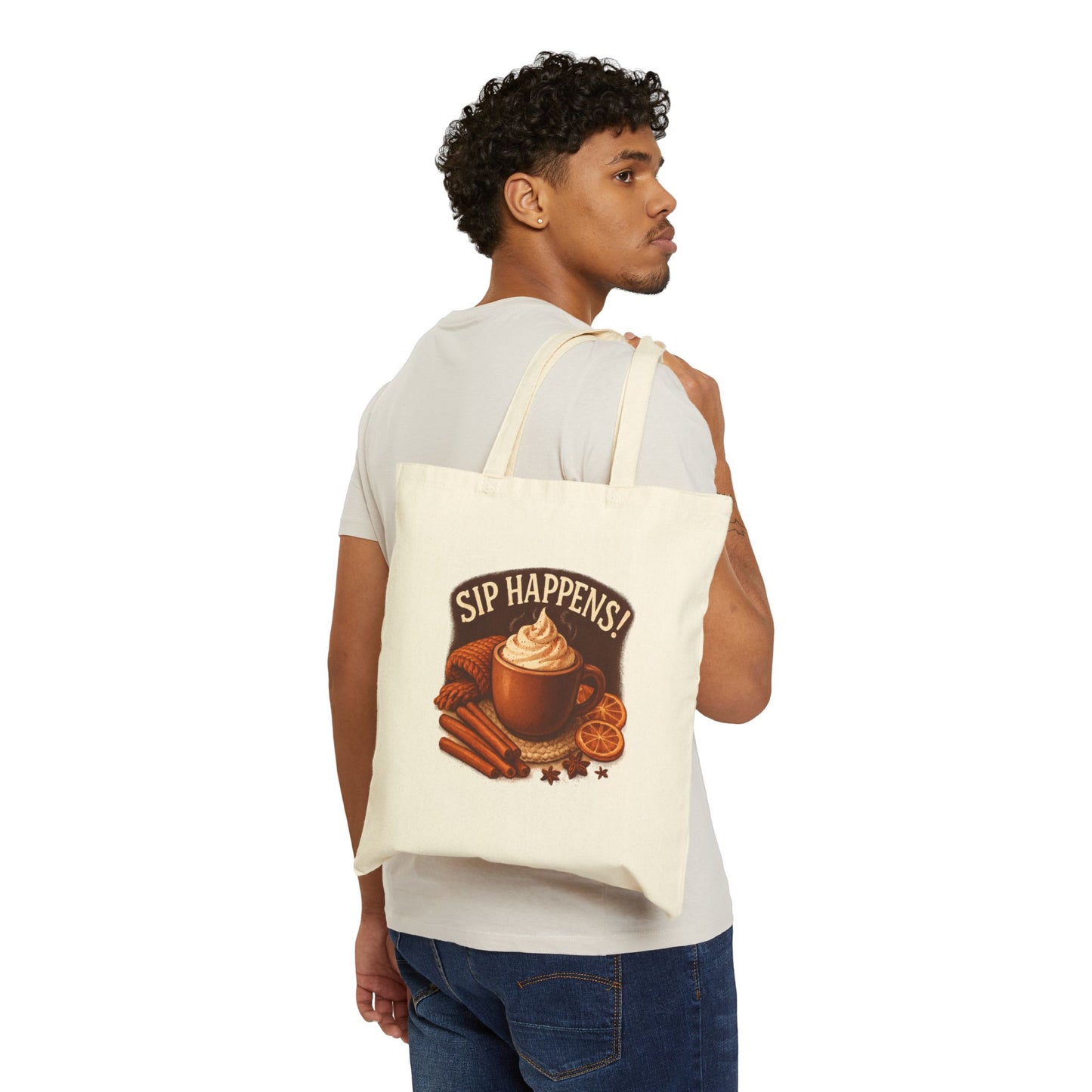 Sip Happens Coffee Canvas Tote Bag