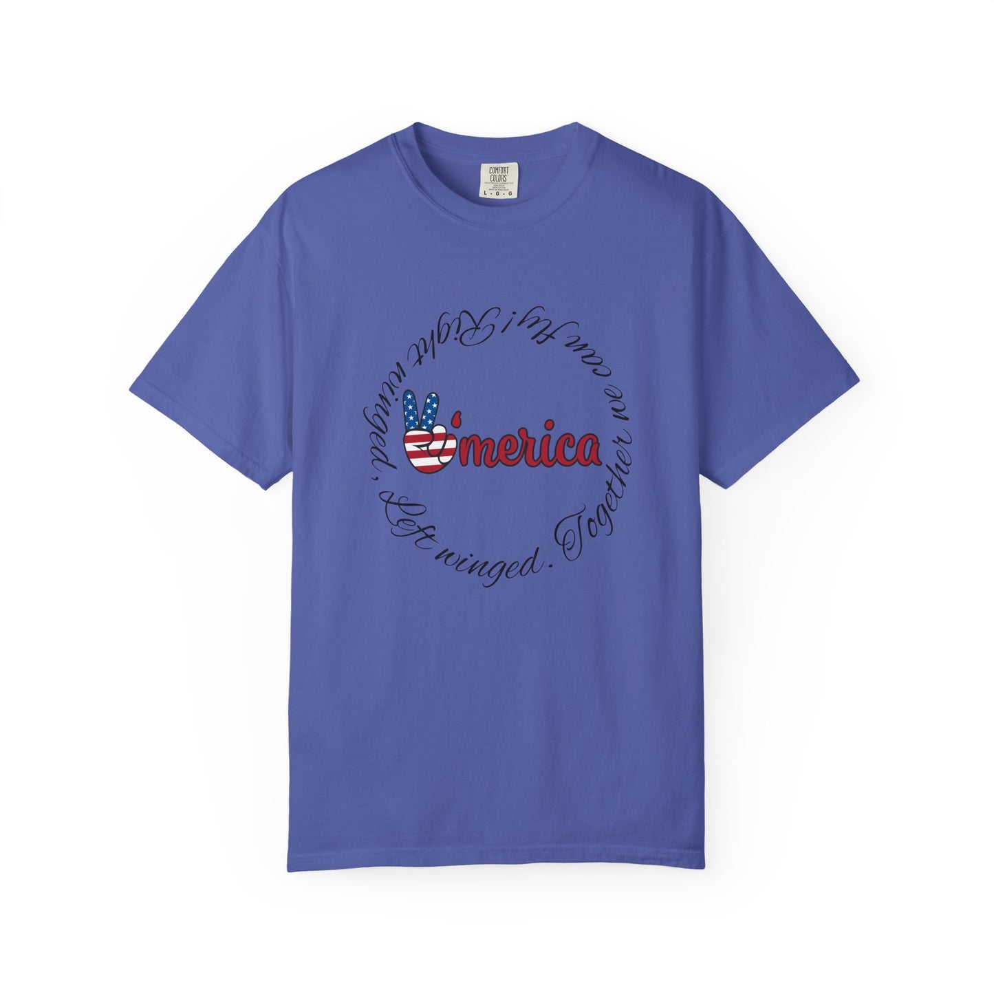 'Merica Patriotic T-Shirt — "Hand Raised" Statue of Liberty Graphic