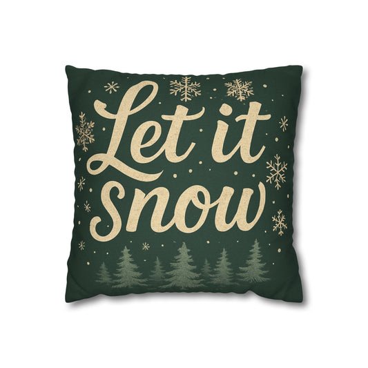 Holiday 'Let it Snow' Pillowcase - Cozy Decorative Cushion for Winter Decor
