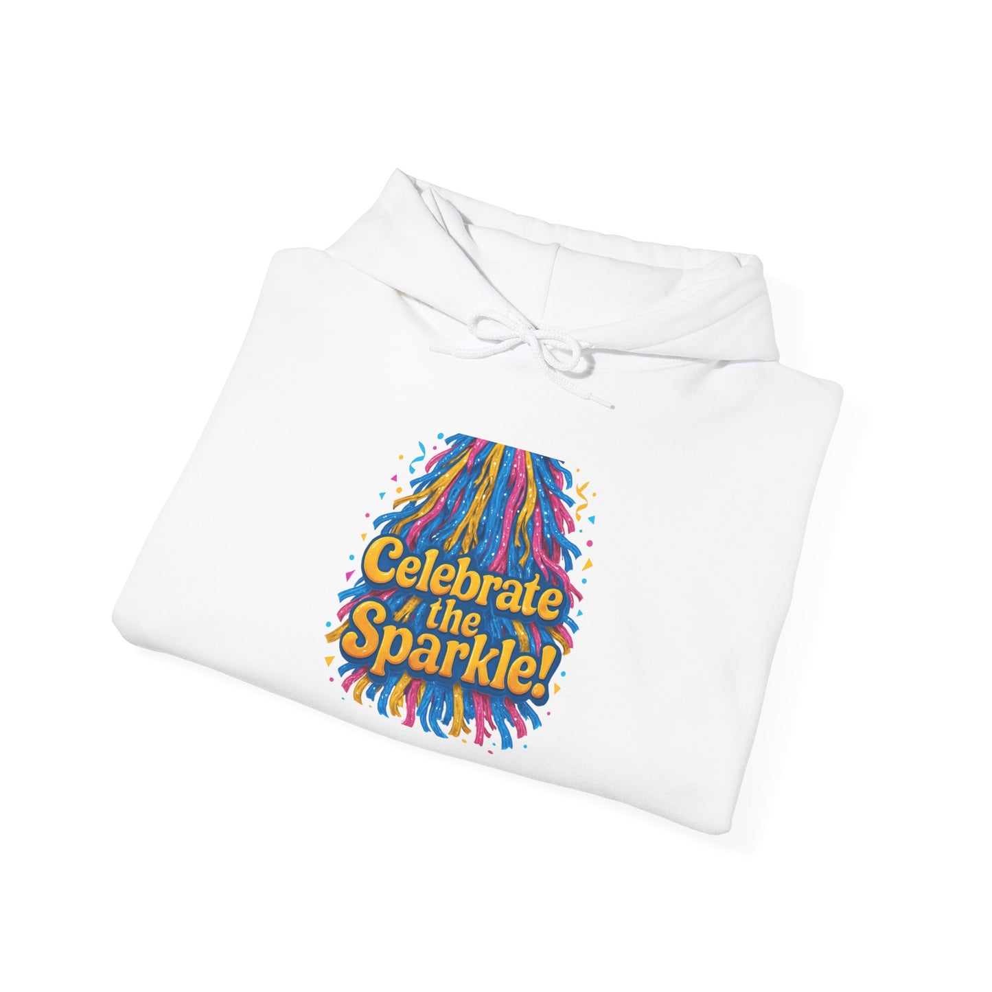 Celebrate the Sparkle Hoodie — Colorful Confetti Graphic Pullover