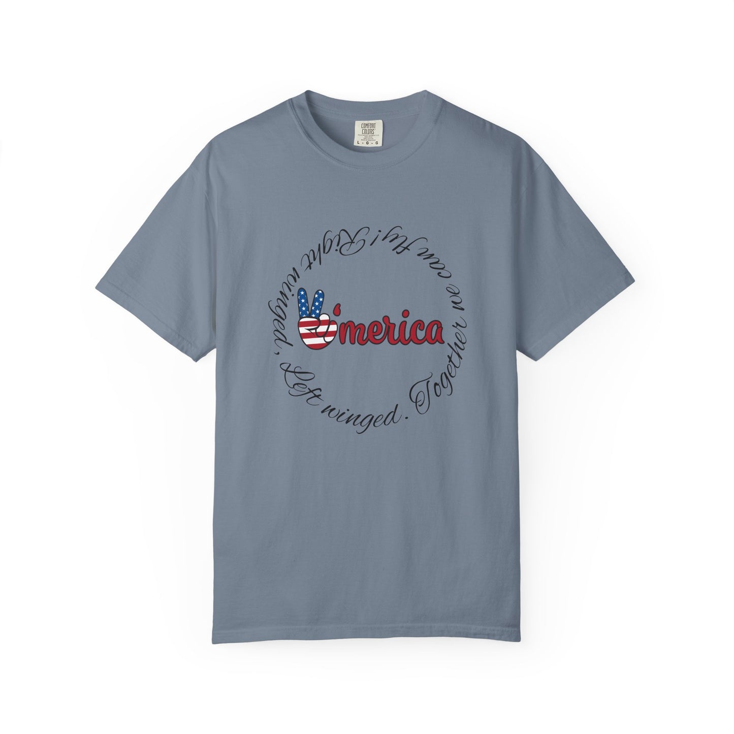 'Merica Patriotic T-Shirt — "Hand Raised" Statue of Liberty Graphic