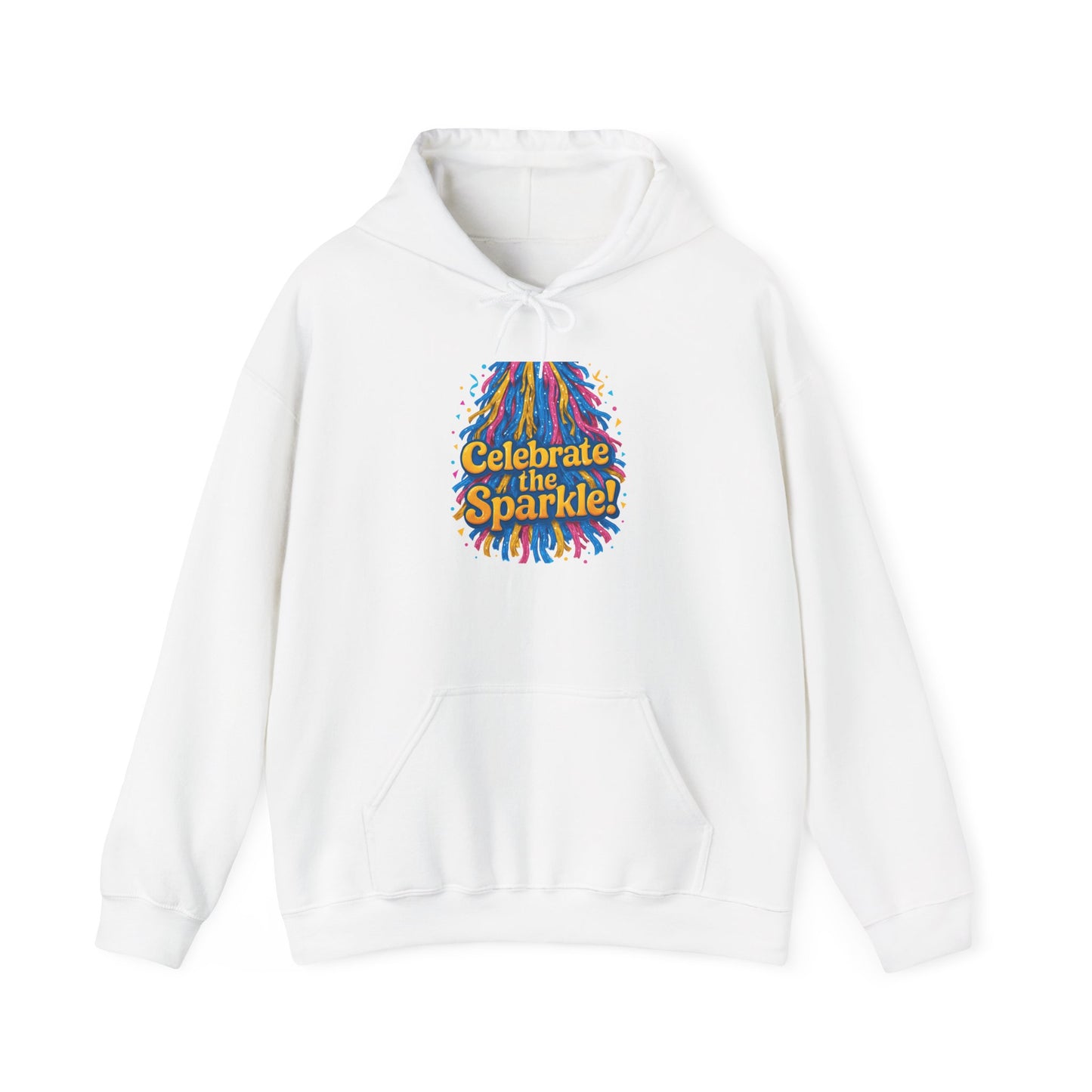 Celebrate the Sparkle Hoodie — Colorful Confetti Graphic Pullover