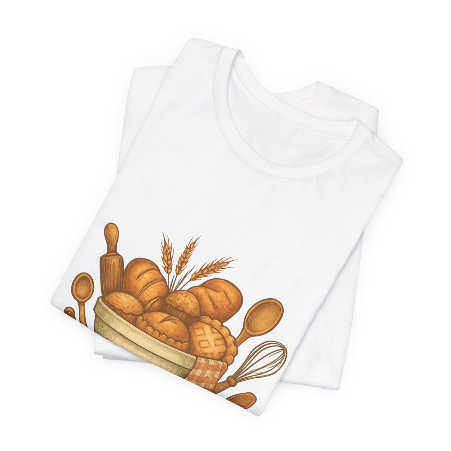 Made with Love Baking T-Shirt — Rustic Kitchen Bread Graphic Tee