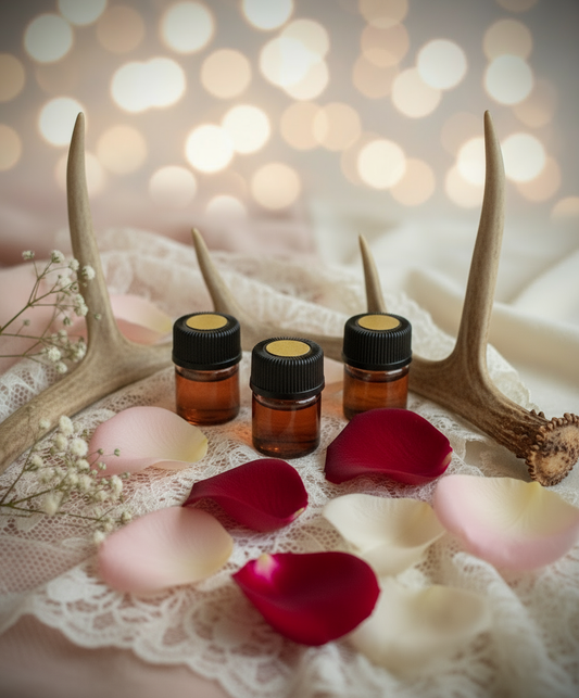Product Photo with Antlers and Prominent Bottles
